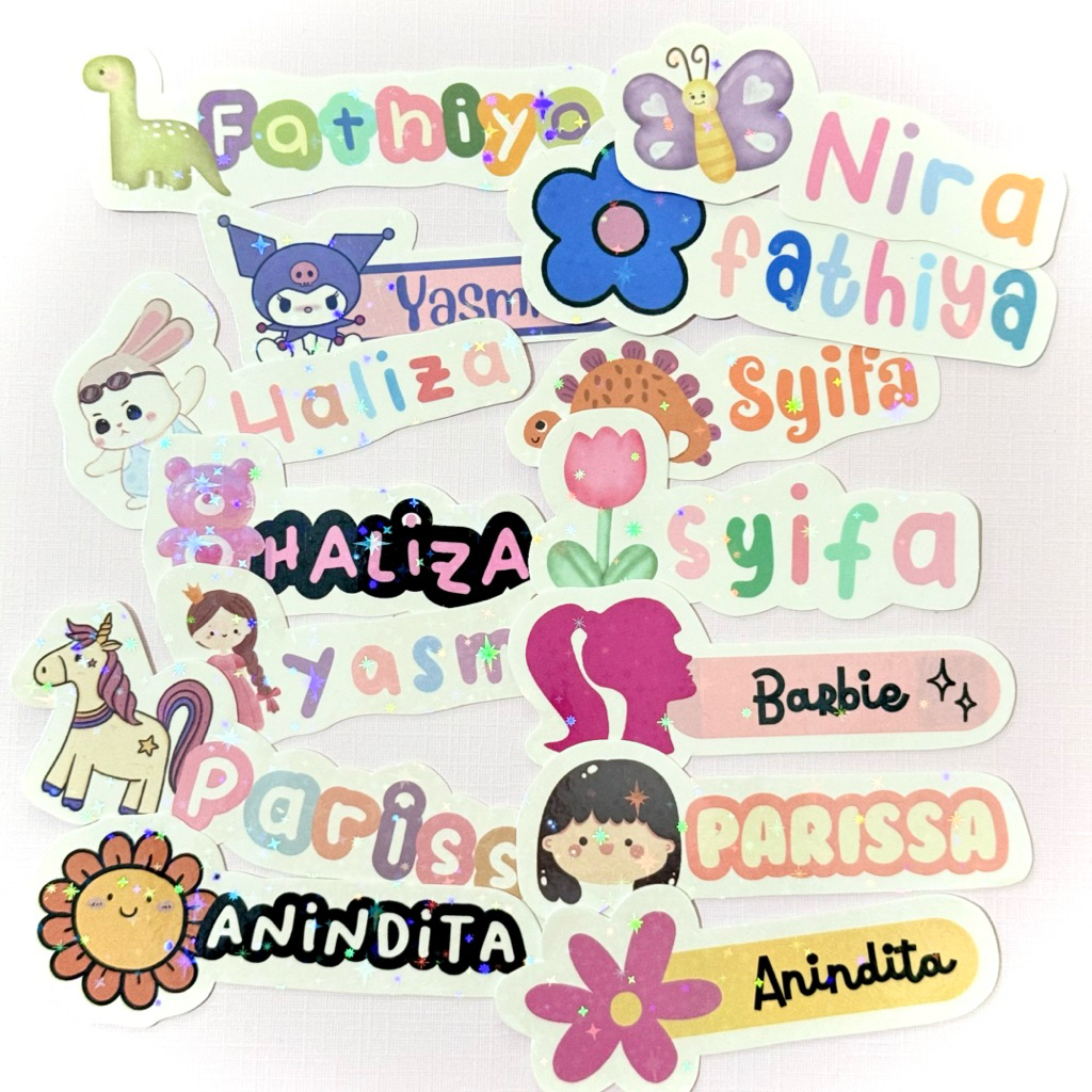 

HWL STUDIO - Custom Sticker Nama Buku Alat Tulis Aesthetic Waterproof