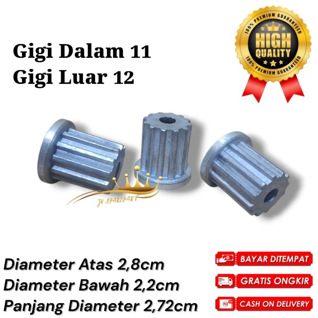 Inti Pulsator Mesin Cuci Gigi Dalam 11 Gigi Luar 12