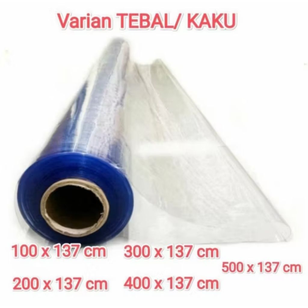 Taplak meja bening/ Plastik Bening Meteran/ Plastik Mika meteran tebal