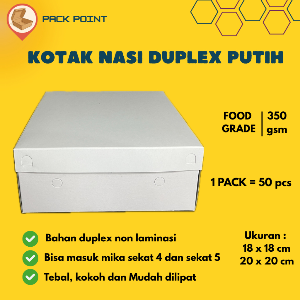 Dus nasi Duplex 18x18 dan 20x20/Dus Katering/Program MBG/Dus hajatan+Mika Sekat 4,5, dan 7