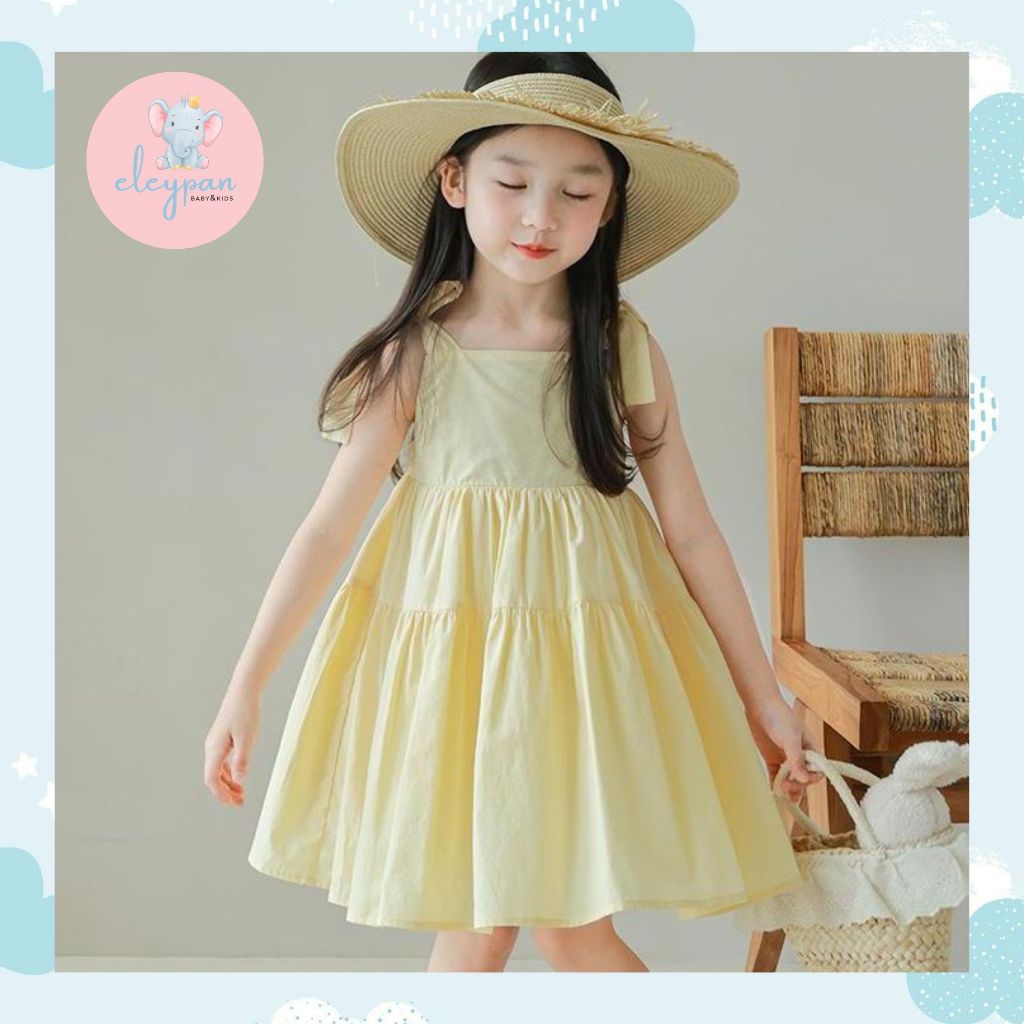 [eleypan.jkt] Dress Kuning Anak Perempuan 2-7 tahun Baju Pantai Summer Outfit Anak Cewek