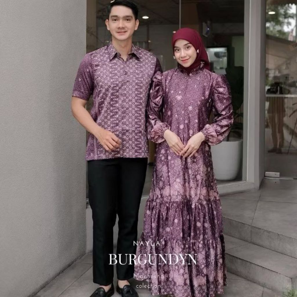 SET PAKAIAN COUPLE GAMIS RAFLESIA MAXMARA LUX SILK PREMIUM RAYA DRESS PREMIUM SET PAKAIAN COUPLE KEL