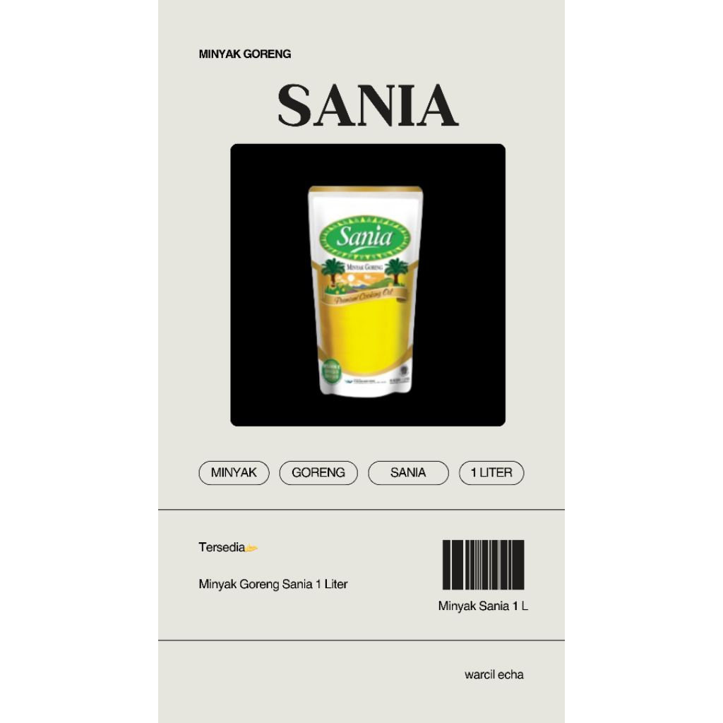 

MINYAK GORENG SANIA 1 LITER