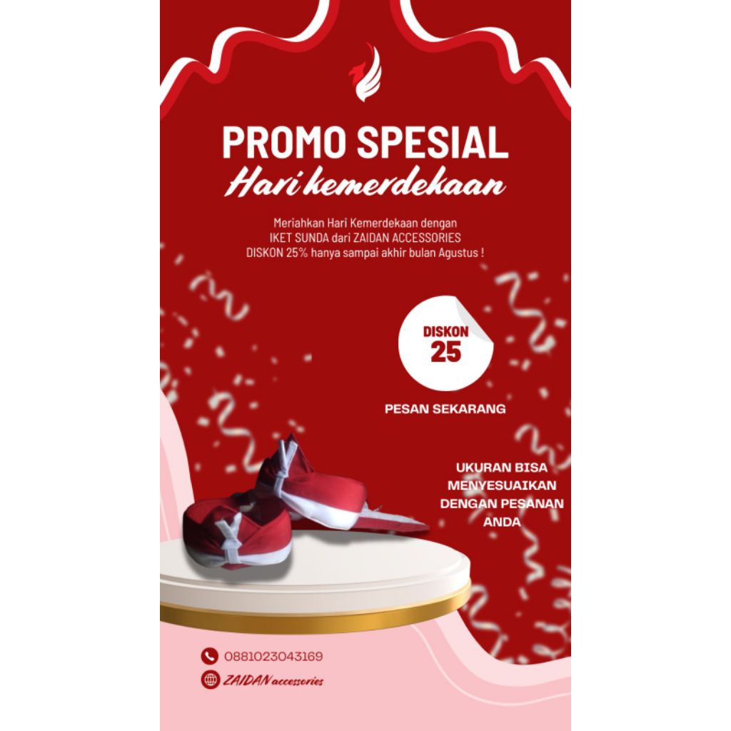 iket sunda merah putih spesial kemerdekaan