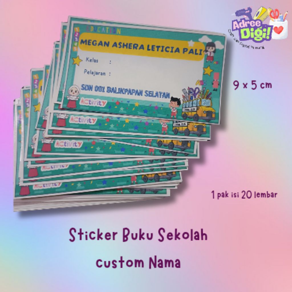 

STICKER BUKU CUSTOM NAMA/ STICKER NAMA DAN FOTO