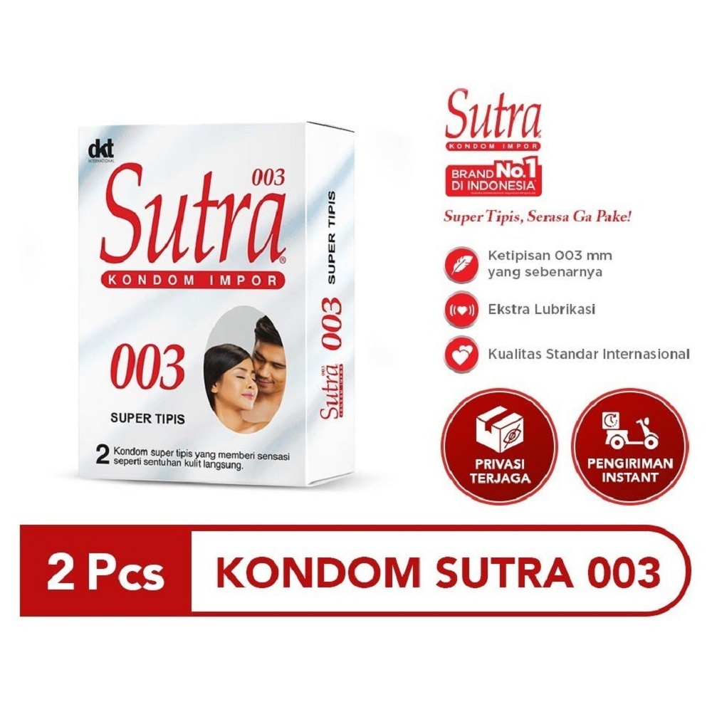 Kondom Sutra Super Tipis Putih Kondom 003 isi 2s / Kondom Lateks Paling Tipis Sutra Putih