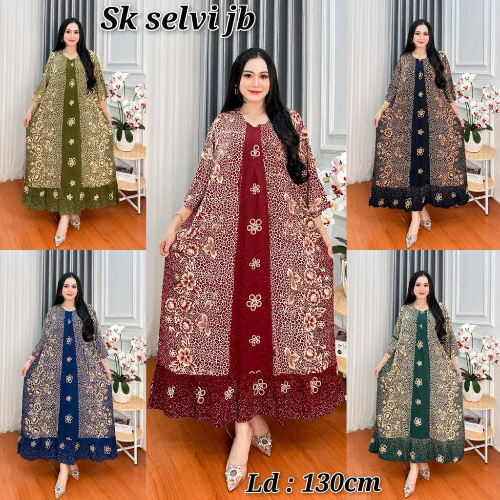 GROSIR DRESS GAMIS JUMBO LD 130 ANEKA MOTIF HARGA UNTUK 20 POTONG / 1 KODI
