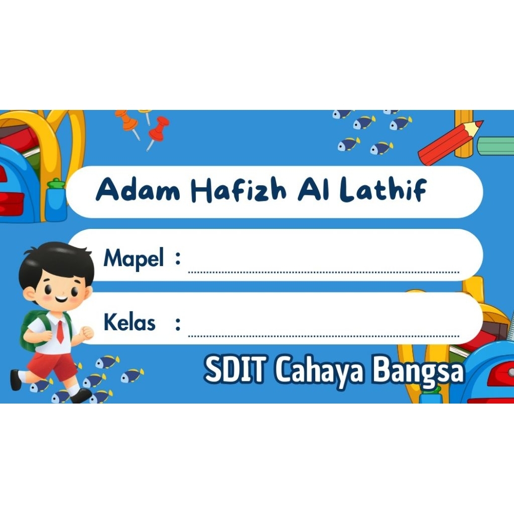 

Custom Stiker Label Buku uk 5*8