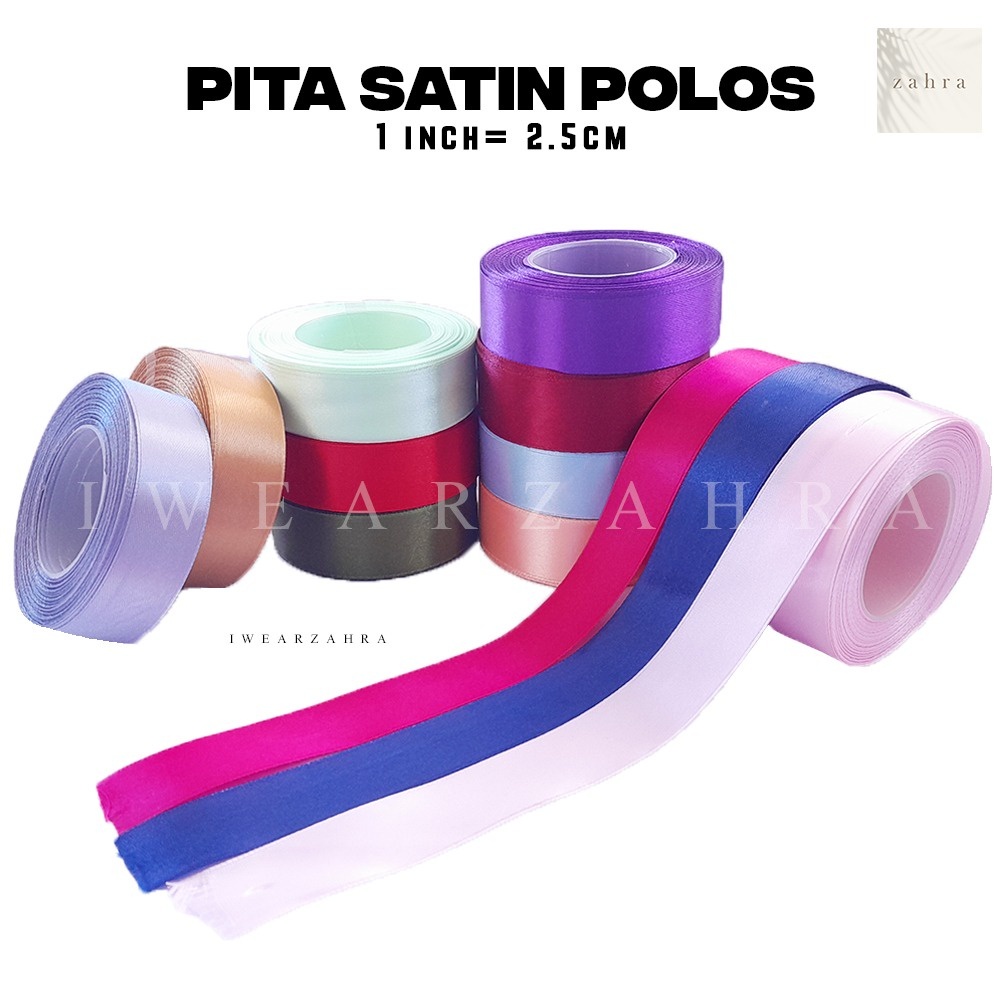

[GROSIR 1 SLOP] PITA SATIN POLOS 1 INCH - Ribbon Gift Bouquet Hiasan Buket Bunga Packing Packaging Hampers Hantaran Souvenir Sovenir Hadiah Kado Giftbox Dekorasi Hiasan Kerajinan Tangan