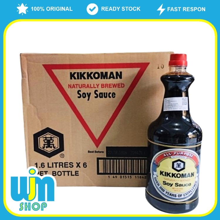 

Kikkoman Soy Sauce 1,6 Liter x 6 pcs Kecap Asin Sushi Jepang WJM Makassar
