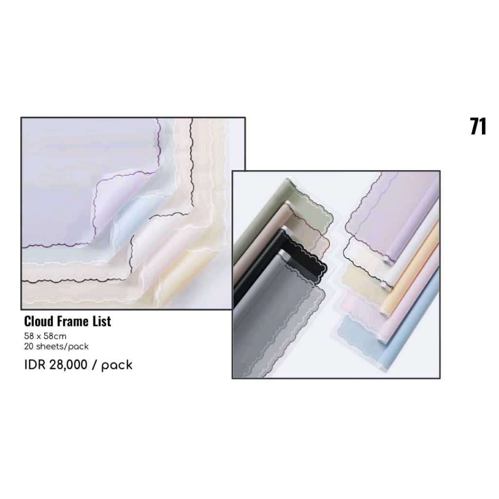 

MY Supplies - Flower Wrapping Paper Cloud Frame List Cellophane Kertas Bungkus Buket Bunga Awan