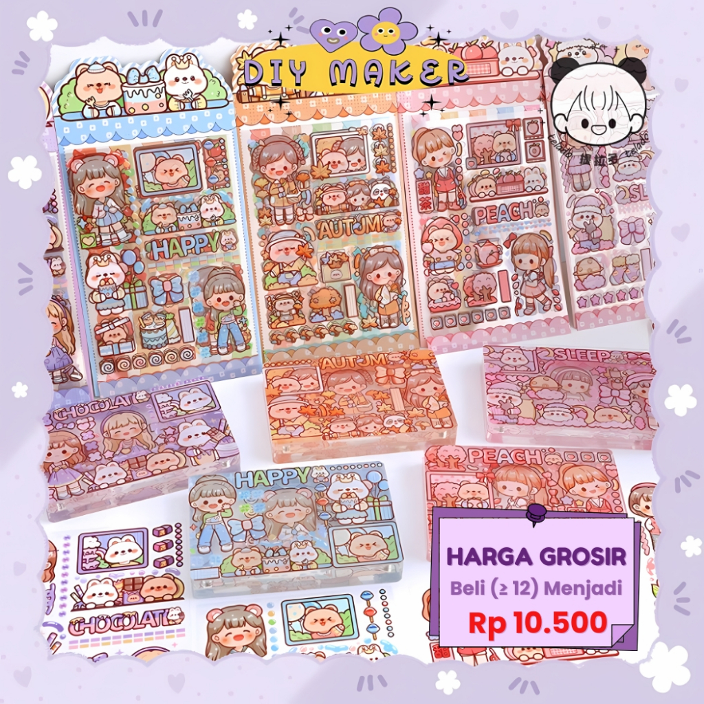 

DM Stiker Pack 5 Lembar Doudou Sauce Theme Color isi 5 Lembar Mainan Stiker Anak Mainan DIY TLD89