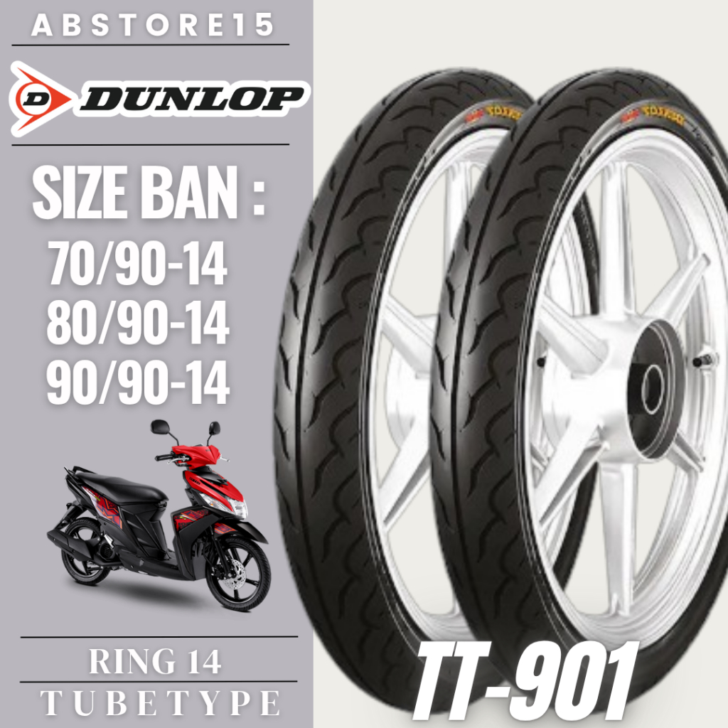 ( Ring 14 ) Ban Dunlop TT901 Non Tubeless Untuk Motor Mio, Beat, Vario dll