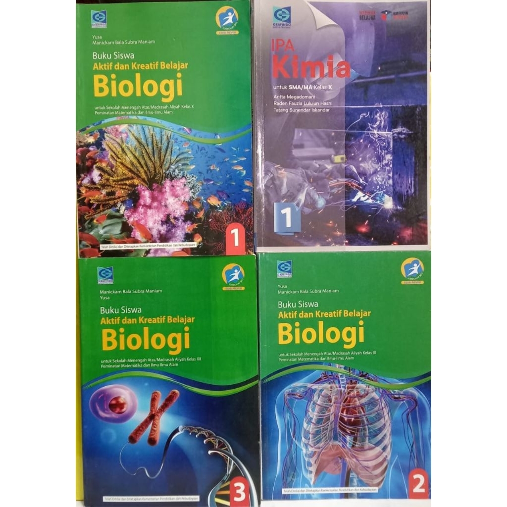 BUKU PAKET BIOLOGI DAN KIMIA UNTUK SMA KELAS 10 , 11 DAN 12 KURIKULUM 2013 EDISI REVISI GRAFINDO ( B