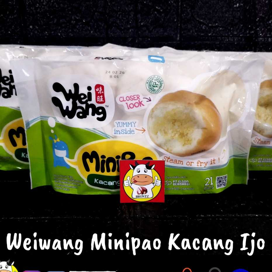 

WEI WANG MINIPAO KACANG HIJAU 430GR ISI 21PCS - FROZEN FOOD - BRONTZ JOGJA