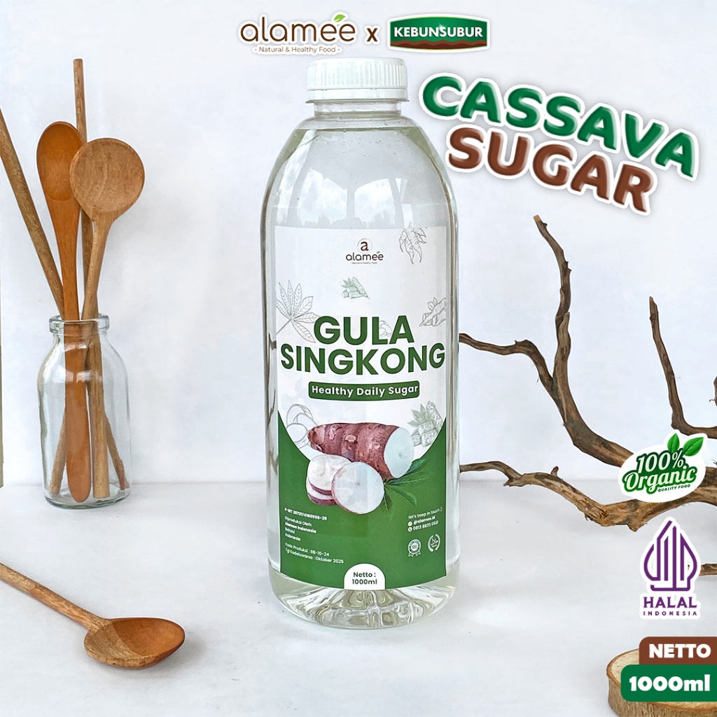 

ALAMEE Gula Singkong Organik Cair Rendah Kalori Sweetener Fructose Gluten Free 1000ml Kebunsubur