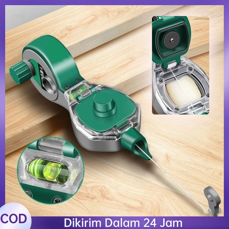 

50m Sipatan Tinta Benang Marking Tool Tarikan Benang Penggaris Benang Penggaris Benang Tinta Lot Benang Sipatan Kapur