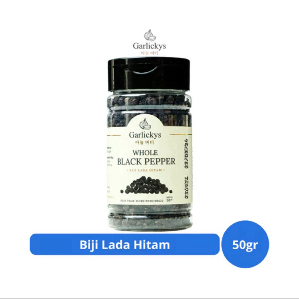 

Garlickys Biji Lada Hitam Utuh 50g – Whole Black Pepper Aromatik & Serbaguna