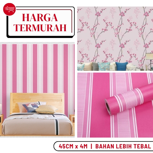 Wallpaper Dinding Ruang Tamu Wallpaper Dinding Salur Wallpaper Dinding Warna Pink Kamar Tidur