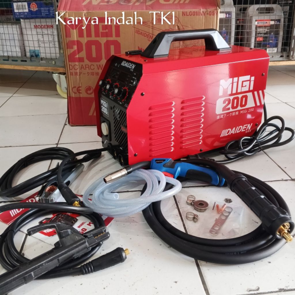 Daiden MIG MIGi 200 5kg Mesin las Gasless Tanpa Gas Flux Core Stainless Aluminium 5 kg MIGI200 JAPAN