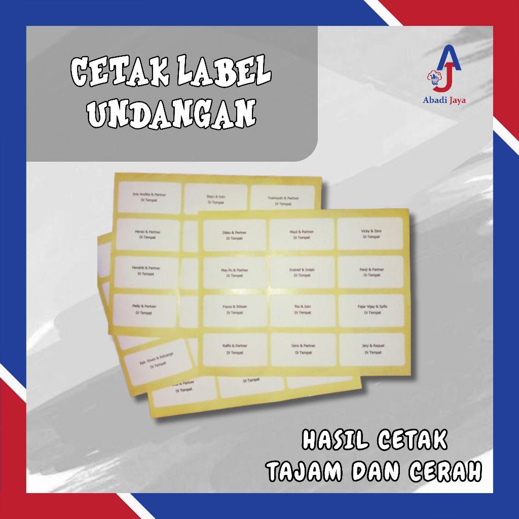 

AJ - Cetak Label Undangan Pernikahan / Print Label Undangan / Print Custom Label
