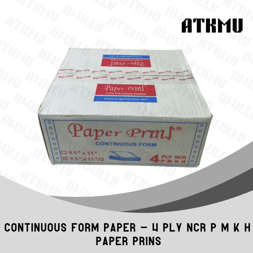 

Kertas Continuous Form 9,5" x 11"/2 4 PLY NCR K4 PRS PaperPryns