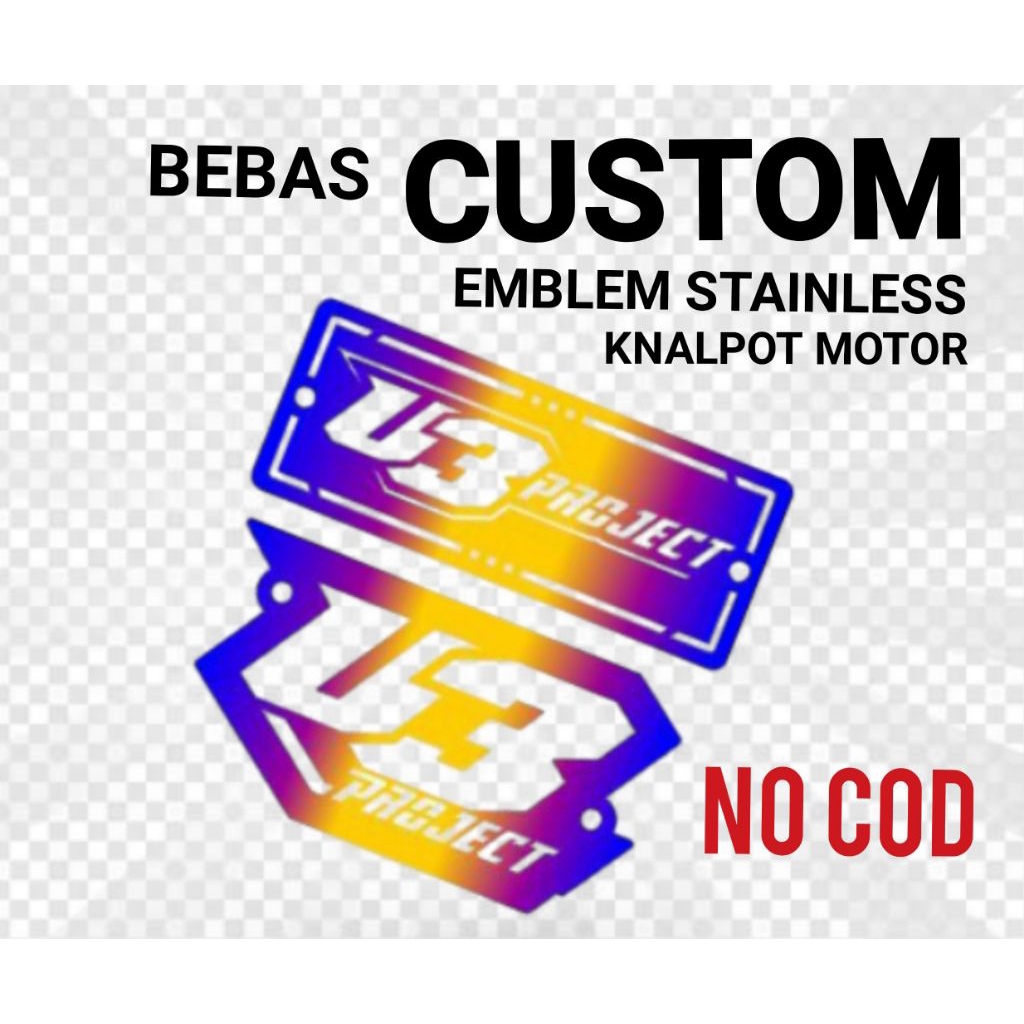 Custom Emblem Knalpot /Emblem Stainless Isi 40 pcs