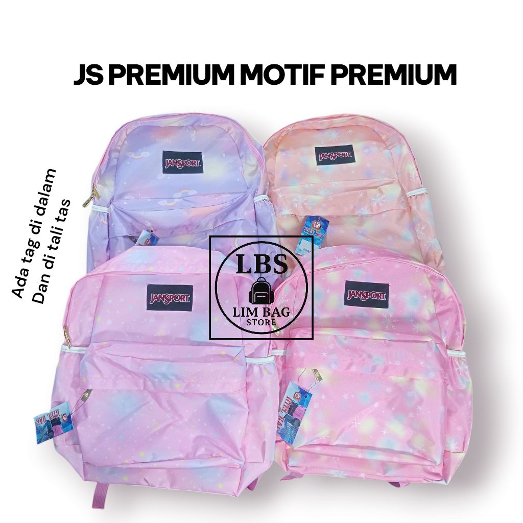 JS Jansport Backpack Motif Premium Wanita Ukuran Besar