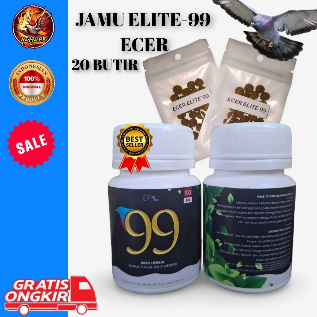 JAMU 99 ELITE - MERPATI HERBAL ECER ISI 20 BUTIR jamu keket