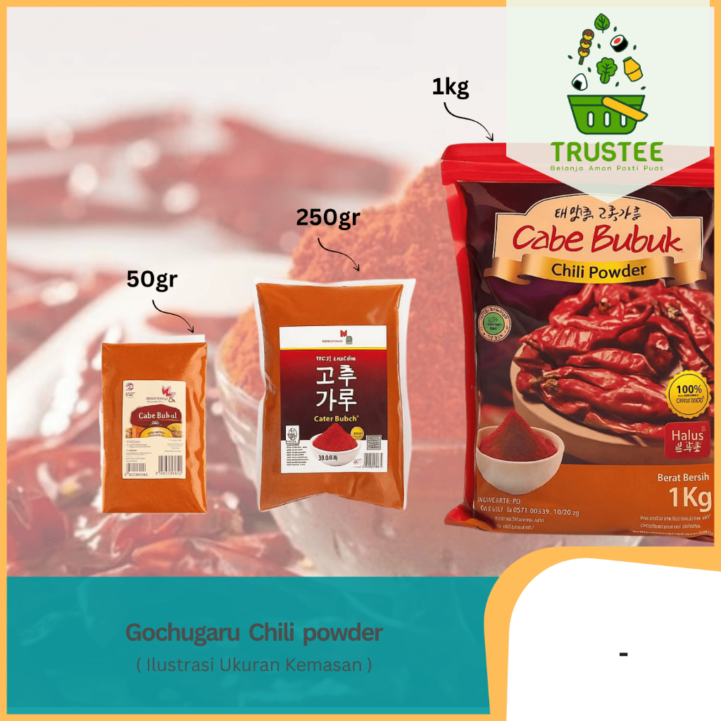 

PROMO Gochugaru HALAL MUI / Bubuk Cabe Cabai Red Pepper Powder Korea - Kasar & Halus gochukaru 50gr