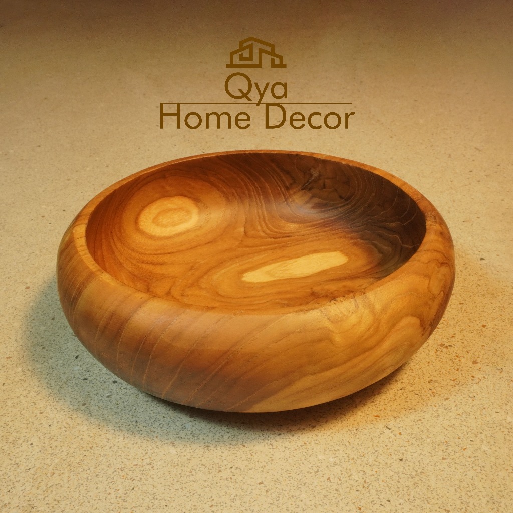 Medium Bowl Rebana / Mangkuk atau Bowl Aesthetic Medium , untuk Salad , Bakso ,Soup dari Kayu Jati