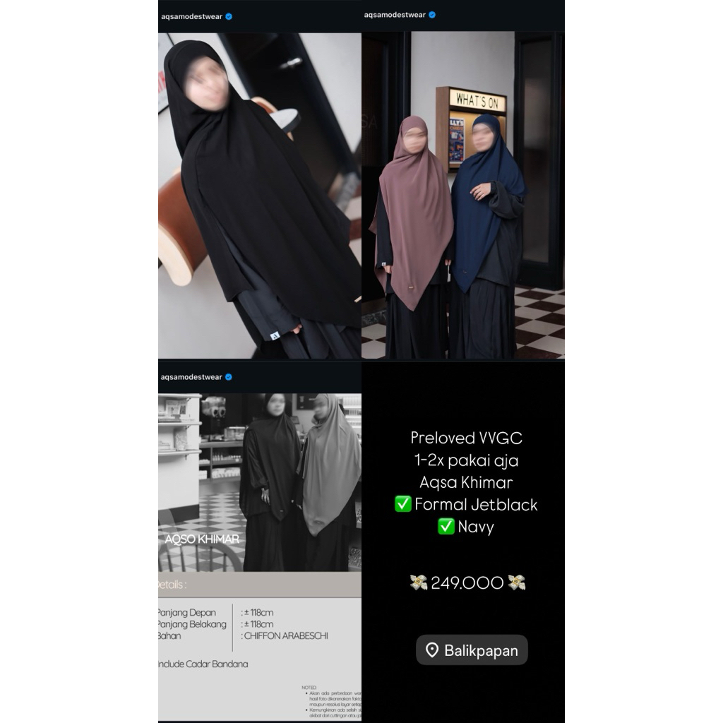 Preloved Aqsa Khimar by Aqsa modest wear