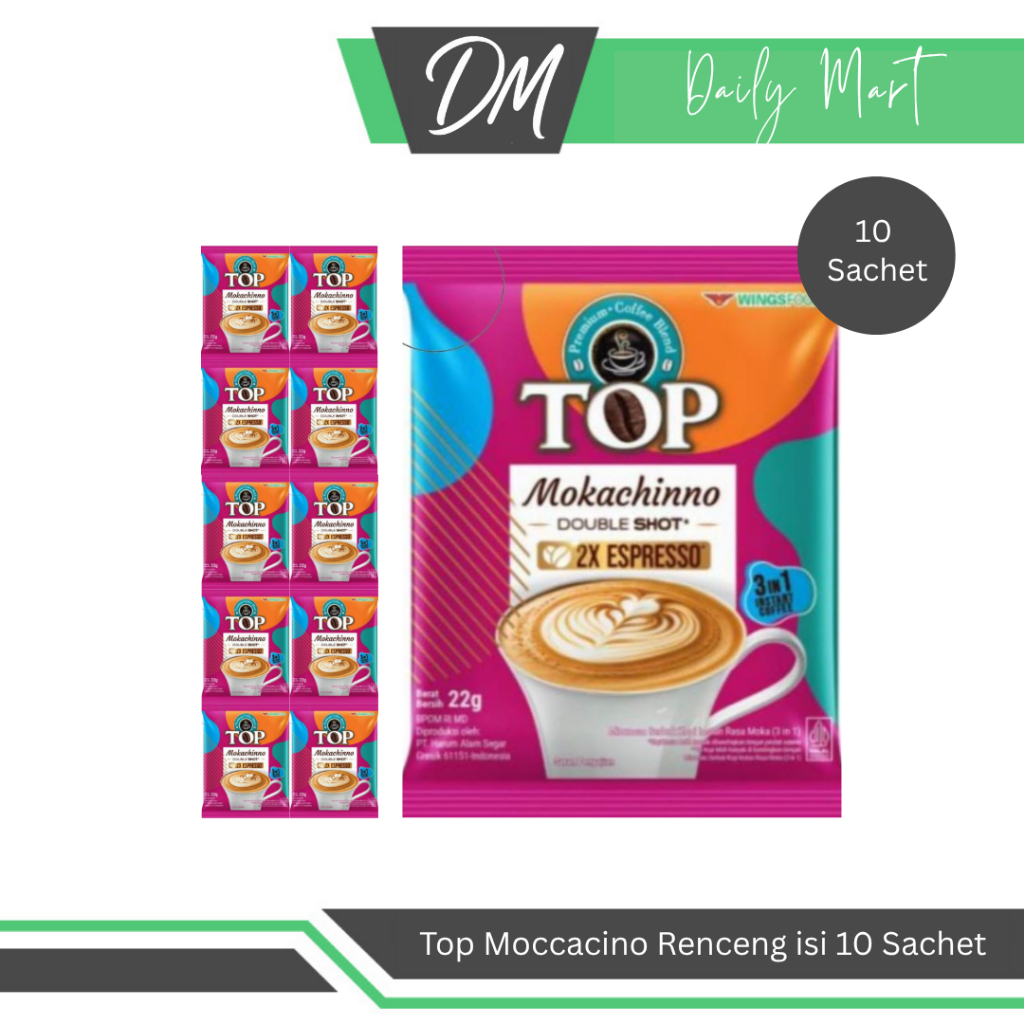 

TOP Mocacinno Renceng Isi 10 Sachet - Kopi Instan Premium Enak Murah