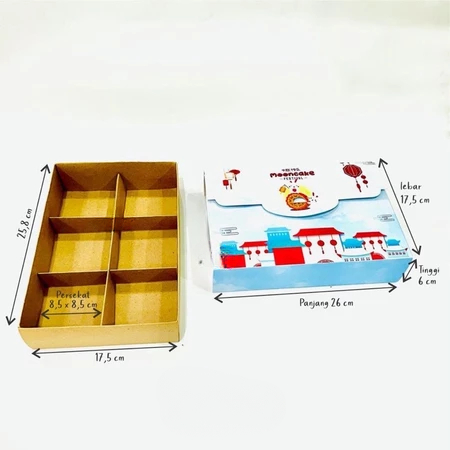 

Dus Box Mooncake Sekat 6 model koper / Koper Slip Hampers happy mid autumn Festival Box Lentera House