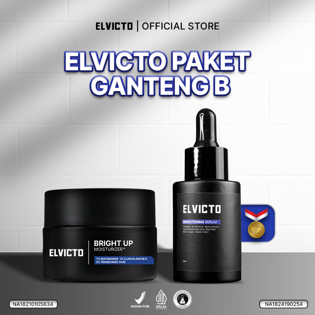 ELVICTO PAKET GANTENG B | BRIGHTENING SERUM, MOISTURIZER