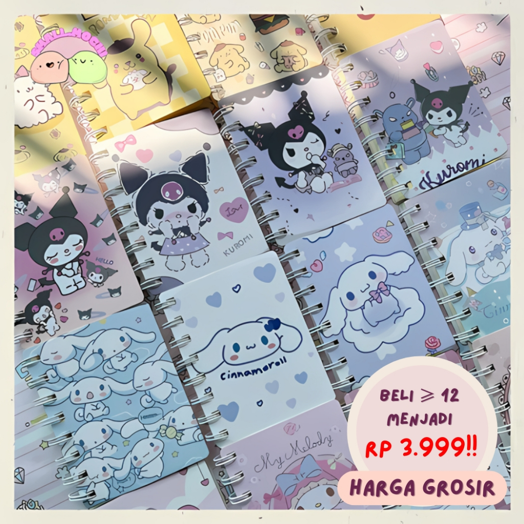 

1 Pcs Buku Tulis Kecil Notebook Mini A7 Motif Sanrio Best Seller MP22