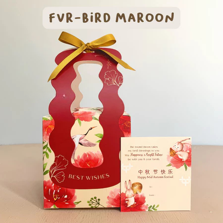 

Box Favor Kotak Packaging Mooncake Versi FVR - Bird Maroon Festival Mid Autumn Size 10,5 x 10,5 x 11 cm Bag Hampers Souvenir