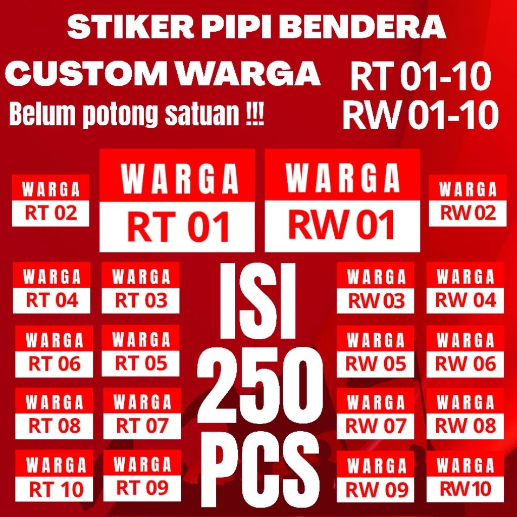 

Stiker pipi custom isi 250 pcs