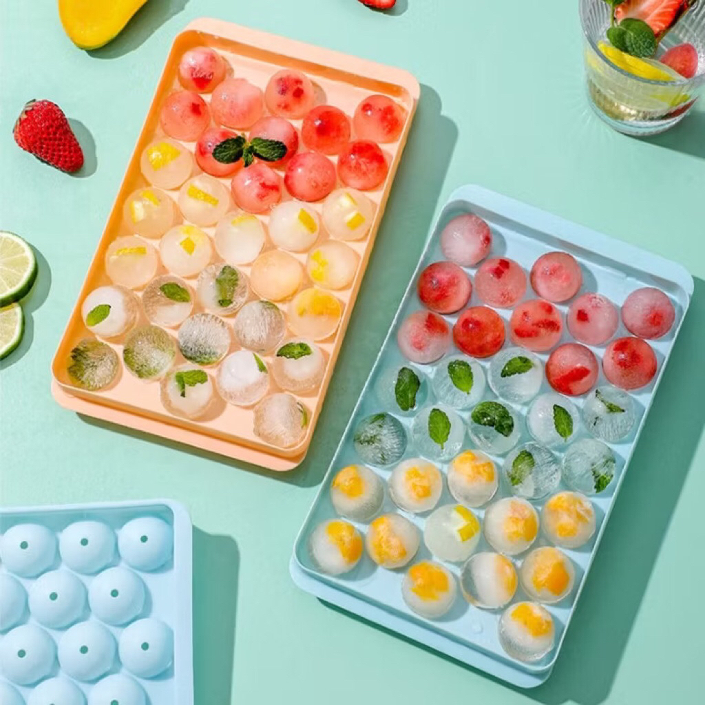 Cetakan Jelly Bentuk Bola Es Batu Bulat 33 Lubang Besar Jumbo Diamond Round Buat Es Batu Jelly