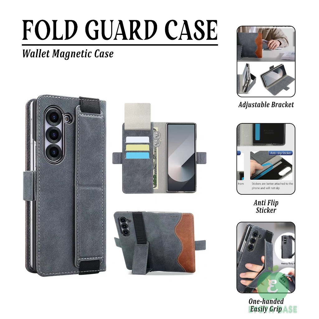 EY-268 FOLD GUARD WALLET LEATHER CASE UNTUK SAMSUNG GALAXY Z FOLD 5 Z FOLD 6 Z FOLD 7 / ZFOLD5 ZFOLD