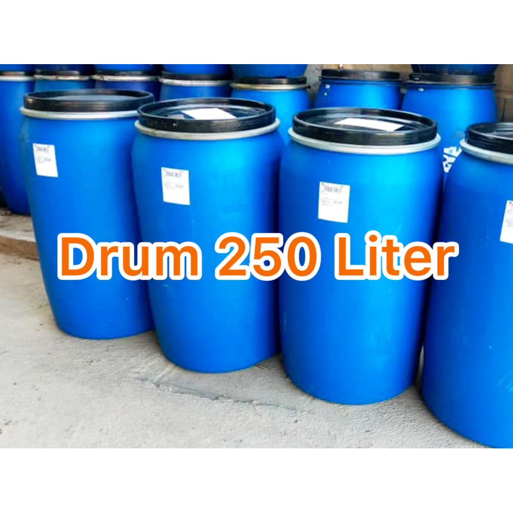 drum plastik 250 liter klem super tebal kapasitas max. 250 liter bahan tebal hdpe tahan cuaca bersih