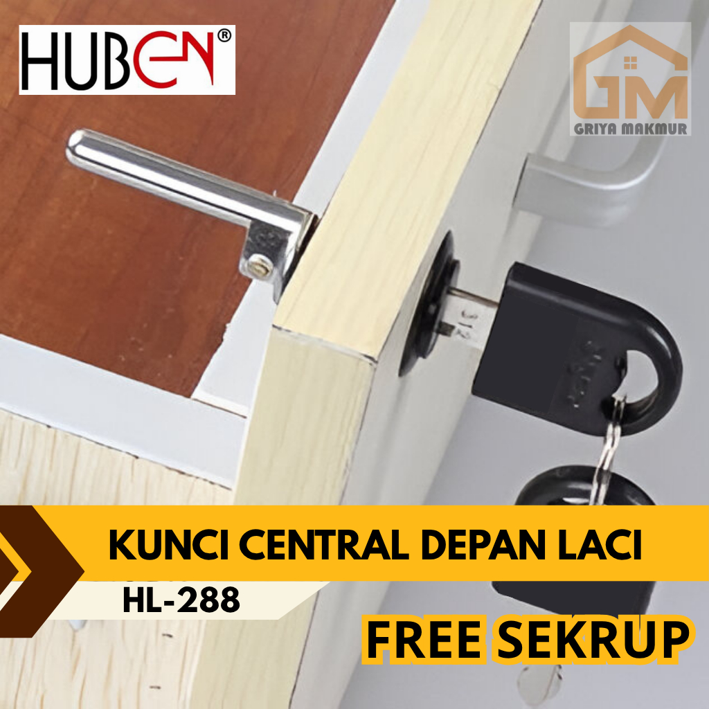 Huben HL 288 Kunci Central Depan Kunci Laci