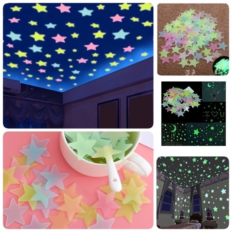 

STICKER BINTANG / STICER GLOW IN THE DARK STAR 100 pcs / STIKER BINTANG 100 pcs Glow