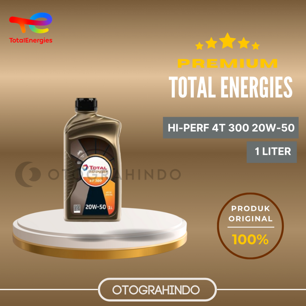 OLI TOTAL ENERGIES HI-PERF 4T 300 20W-50 OLI MOTOR SYNTHETIC 1L OLI MOTOR MESIN 4 TAK MOTOR SHOGUN G