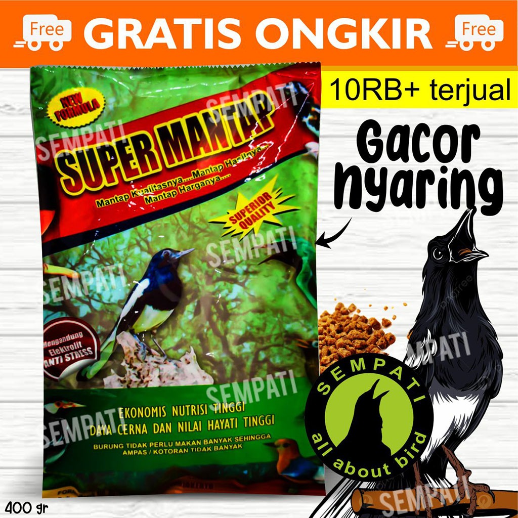 SEMPATI SUPERFIT SUPER MANTAP VOER PUR PAKAN BURUNG MURAI WAMBEY JALAK CUCAK CENDET