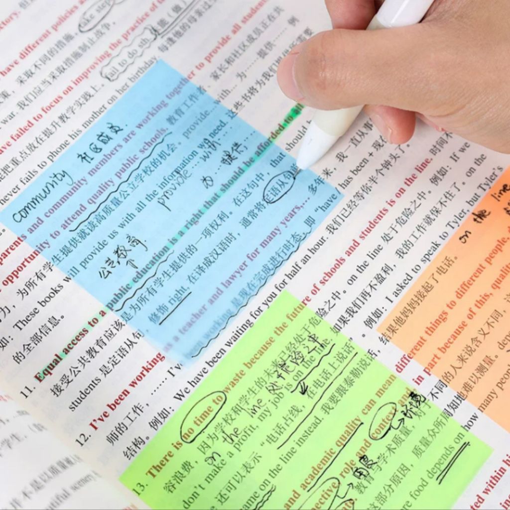 

Sticky Note Transparan 7.5x7.5cm | Memo Note Warna Transparan untuk Belajar & Catatan