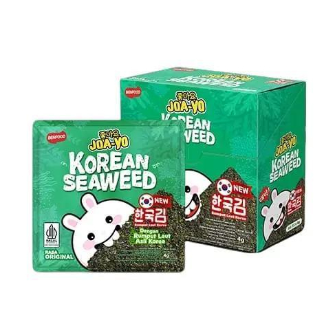 

Joa-Yo Korean Seaweed Snack 4g - 1 Box Isi 12 Pcs Rasa Original Rumput Laut Korea Enak dan Nikmat