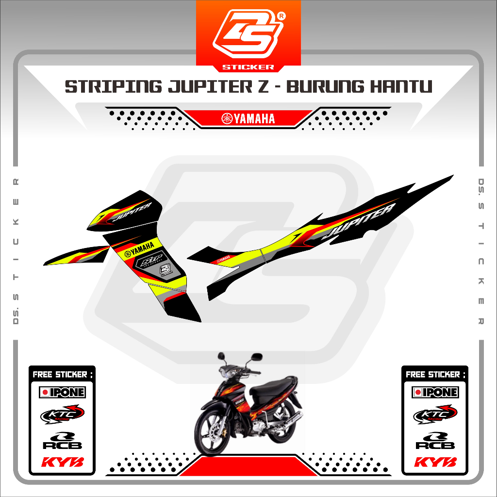 Sticker striping motor jupiter z burhan Decal Striping Jupiter Z Burhan Premium Racing DS250725