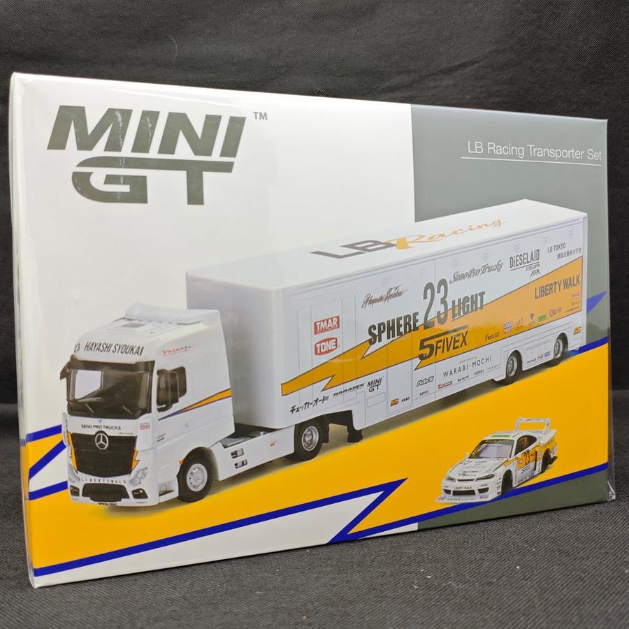 Mini GT LB Racing Transporter Set Benz Actros S15 Silvia Presentation