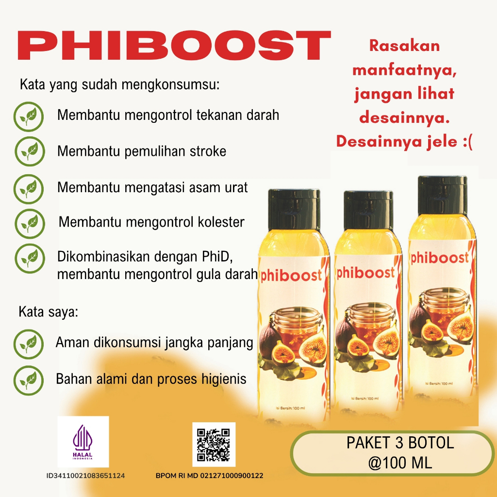 

PHIBOOST Ekstrak Herba Cair 100 ml - Paket 3 botol - untuk membantu mengontrol tekanan darah, kolesterol dan pemulihan stroke